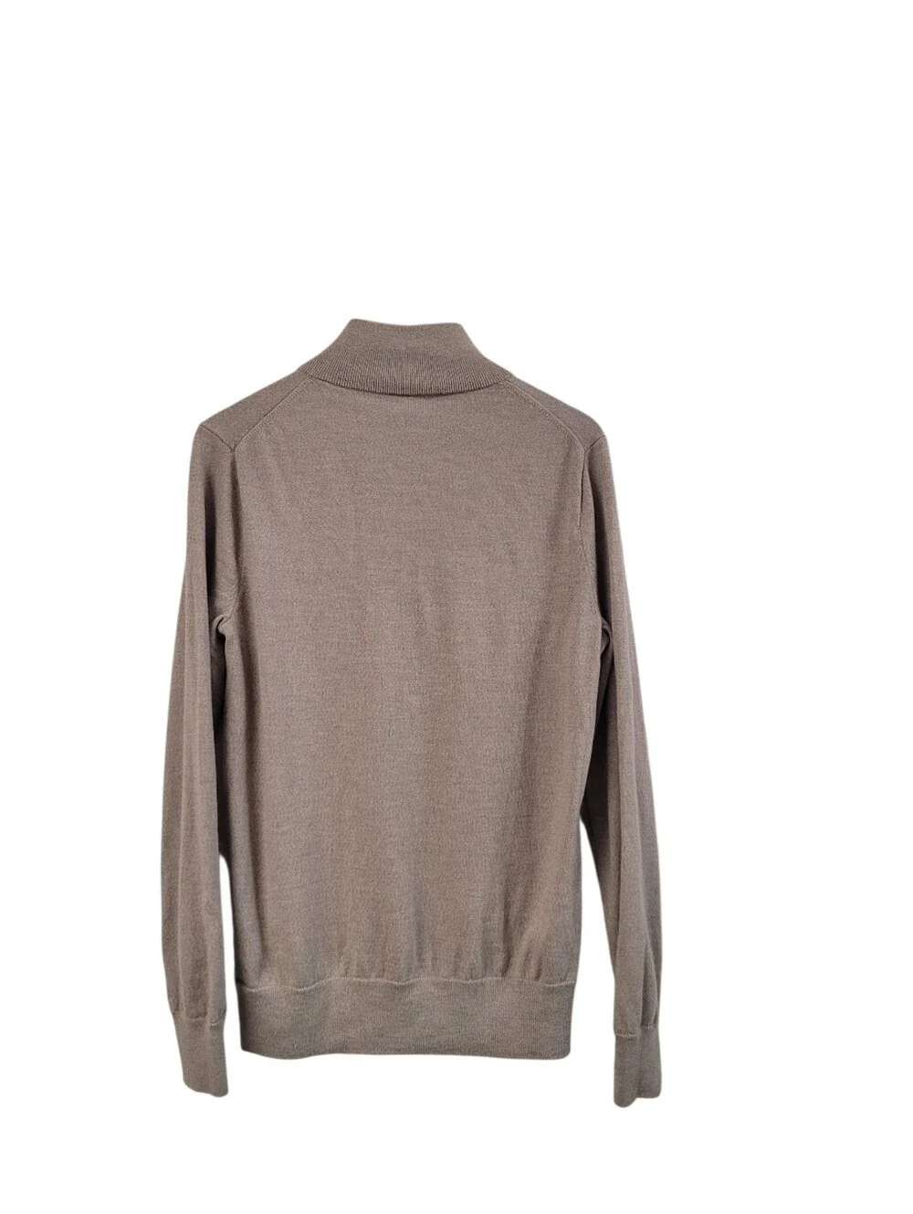 J Crew Men's XL Merino Wool Half Zip Sweater Italian Tollegno 1900 Beige
